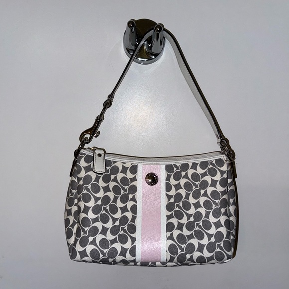 Coach Heritage Pink Stripe Mini Purse - Picture 1 of 11